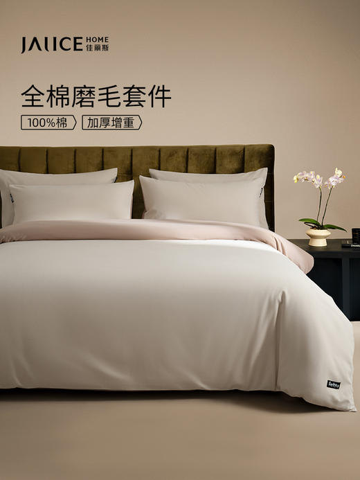 佳丽斯磨毛四件套全棉纯棉秋冬季床单三件套床上用品加厚保暖被套 商品图0