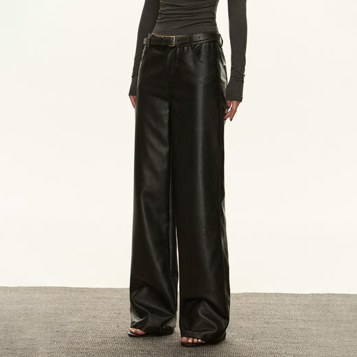 Ariseism 美式复古设计感皮裤女秋季新款长裤子 商品图1