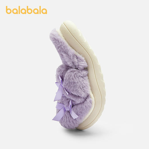 巴拉巴拉儿童棉拖鞋女童宝宝2025新秋冬棉鞋加绒室内家居鞋蝴蝶结 商品图2