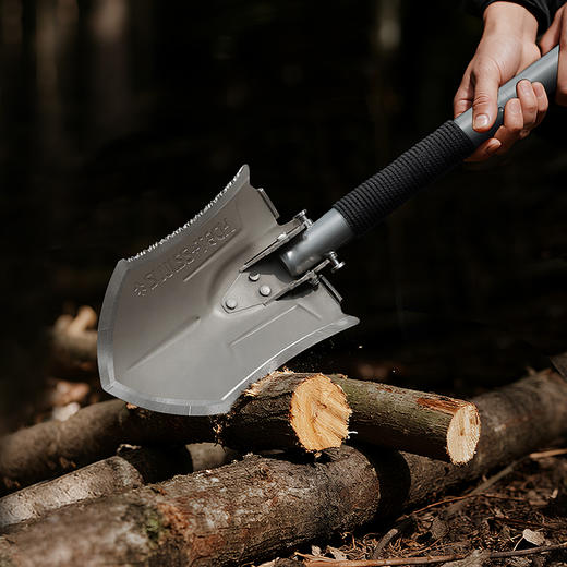 SWISS+TECH 瑞士科技多功能工兵铲户外兵工铲子锰钢加厚车载越野钓鱼折叠铁锹 商品图6