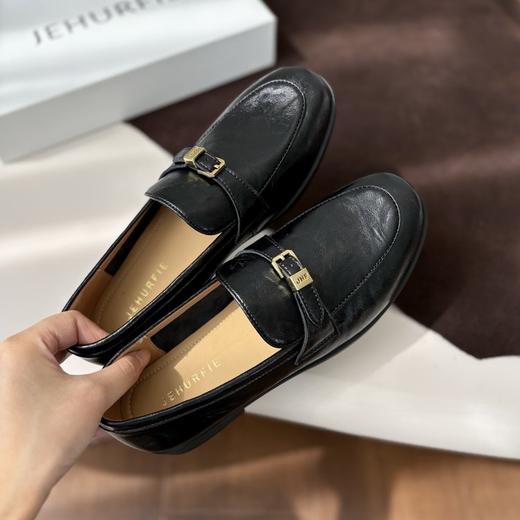 JEHURFIE/纪华菲腔调款～复古小金扣一脚蹬乐福单鞋AB25367 商品图4