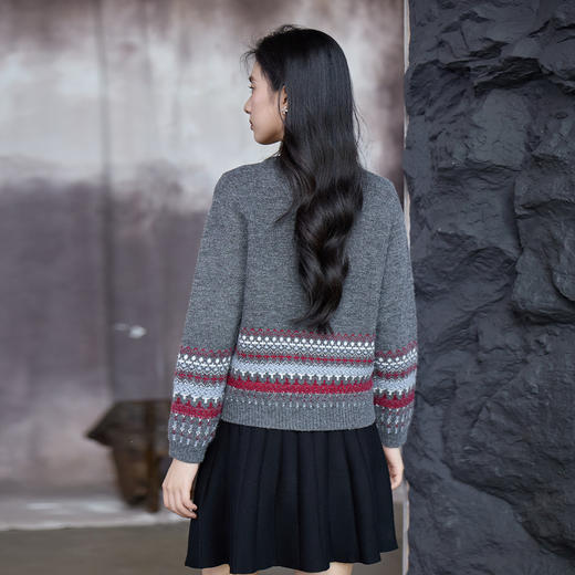 奢姿大码女装2025秋季减龄圆领针织开衫胖妹妹时尚简约百搭毛衣9553694235 商品图3