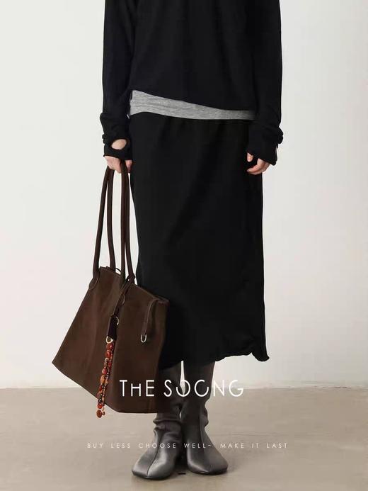 THESOONG"三种穿法"100%精梳棉保暖松紧中腰百变半身裙HFQZ5882 商品图1