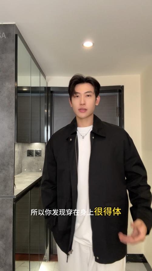 OAS917SDSA男士秋冬新款痞帅男装潮牌纯色翻领工装夹克外套时尚休闲上衣 商品图0