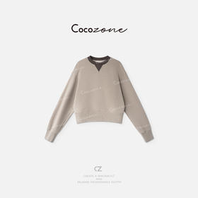 COCO ZONE 刘一一  撞色领圈松弛随性风都市通勤卫衣 CD1A1286