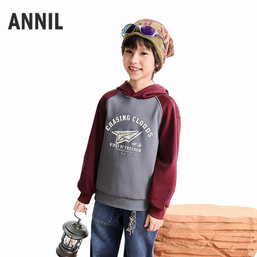 【实体店同款】男女童带帽长袖卫衣冬季新款安奈儿童装AM541412 商品图0