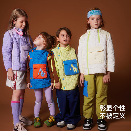 美国WOL 秋冬儿童夹棉马甲秋冬款男女童保暖运动衣轻薄户外外套小爪衣 商品图4