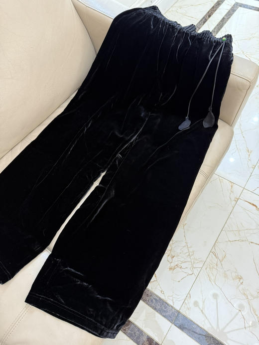 922-5轻中式 百分百真丝丝绒 非一般亲肤舒适 高端丝绒阔腿长裤 商品图9