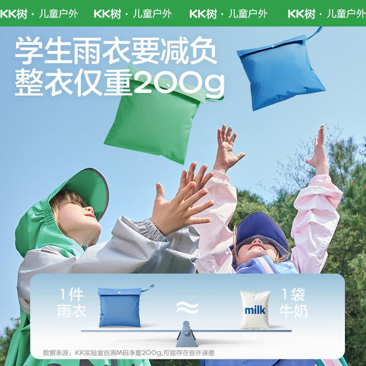KK树儿童雨衣男童女童宝宝雨披幼儿园女孩小学生上学专用带书包位小彩绘奇遇雨衣 商品图1