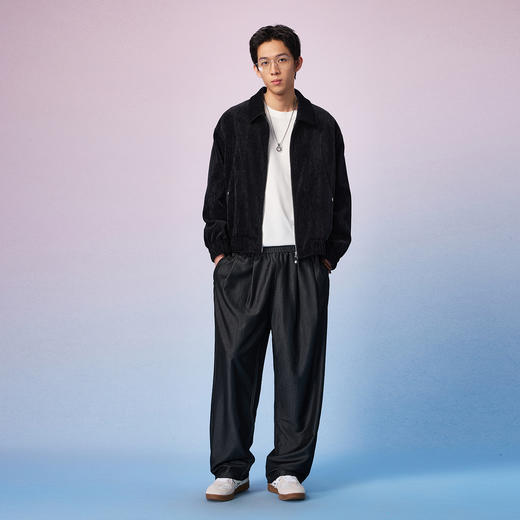 潮牌双色雪尼尔夹克男经典翻领无扎感2025秋季新品NP57TJ05 商品图1