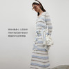 lost in echo2025春夏新款时尚撞色条纹针织工字吊带背心长半身裙 商品缩略图1
