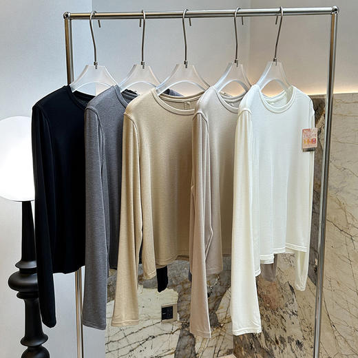 27%莫代尔+9%绵羊毛 圆领莫代尔羊毛云感上衣   A-5311 商品图6