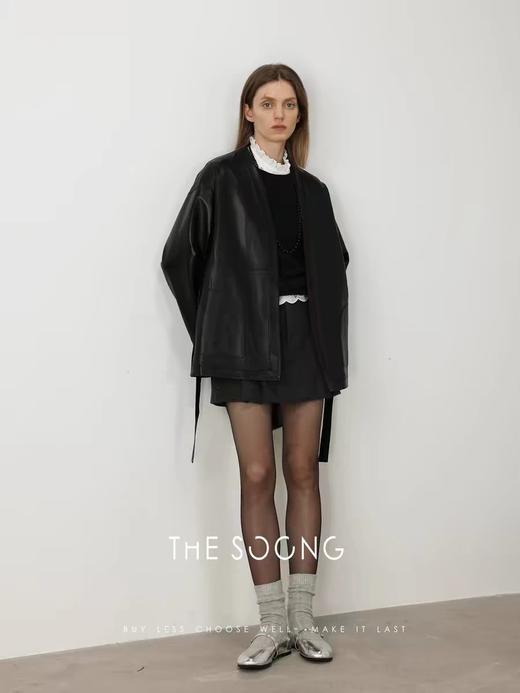 THESOONG/早秋新款48支进口纱线软糯圆领纯色毛针织衫HSMY5009 商品图2