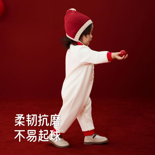 英氏婴儿哈衣连身衣女宝新年喜庆男宝过年保暖亲肤新生儿秋冬新款 商品图3