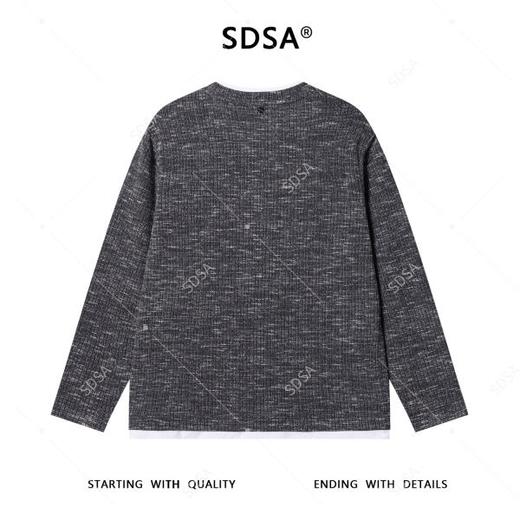 87765SDSA男士秋冬新款痞帅男装潮流针织撞色圆领假两件长袖T恤时尚 商品图5