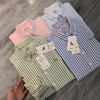 大厂订单！2025棉混文艺腔调简约竖纹肌理精致刺绣春秋长袖衬衫衬衣 情侣款 商品缩略图0