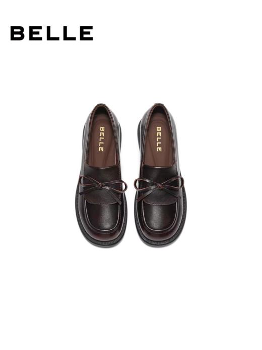 BF楼百丽复古乐福鞋女25秋季新款黑色小皮鞋真皮深口单鞋子E8L1DCA5 商品图2