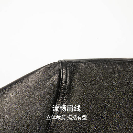 【100%牛皮】圣得西男士2025秋季新款时尚休闲翻领荔枝纹真皮皮衣 商品图7