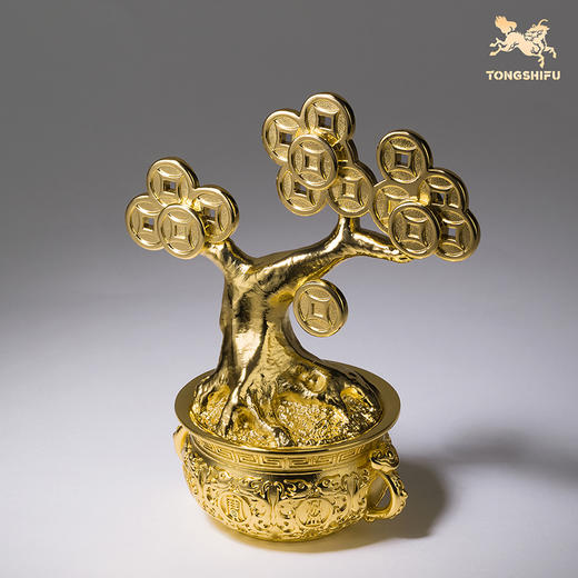 铜师傅《小财树》客厅铜摆件 家居装饰乔迁新居开业礼物工艺品 商品图2