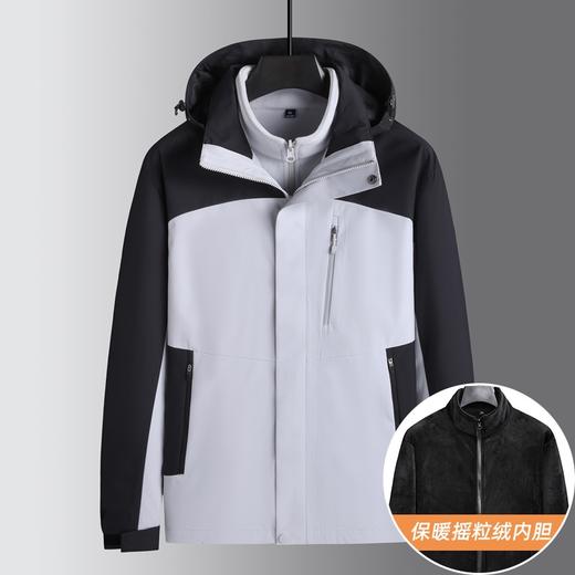 【三合一】【DK】大依优型大码男装可脱卸摇粒绒风衣两件套保暖衣商务外套加肥加大 商品图2