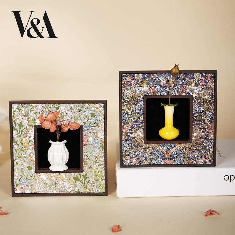 V&A博物馆威廉莫里斯草莓小偷莓金色百合合你心艺  木质画框冰箱贴文创高级感
