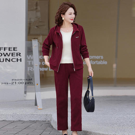 FW 269妈妈洋气运动服套装连帽外套春秋休闲两件套 商品图1