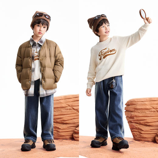 【实体店同款】男童全腰牛仔长裤冬季新款安奈儿童装AB546041 商品图3
