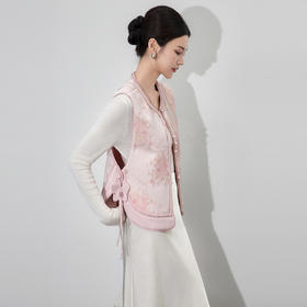 「高货wl」全新升级【铂金会员339/天猫459/差价120】(95736)洛诗琳金线天丝提花上衣2025秋季新中式重工钉珠马甲外套