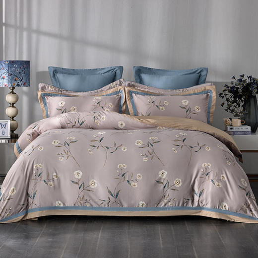 多喜爱 新绒棉磨绒床上用品四件套 庭满叶硕/雅风hl【高支高密】【长绒棉】【细腻柔软】 商品图1