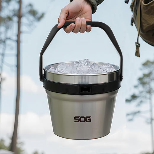 SOG索格 车载不锈钢冰桶 户外装备 便携式露营大容量水具 304不锈钢7.2L-分销 商品图5