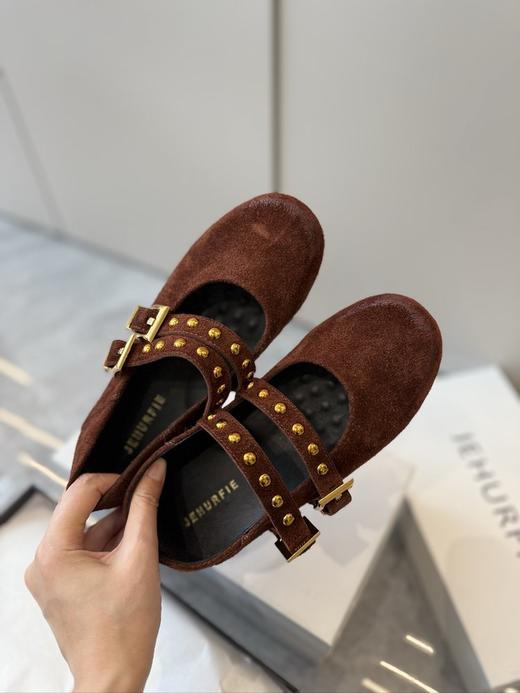 JEHURFIE/纪华菲长毛牛皮渐变一字带玛丽珍单舒AB25365 商品图9