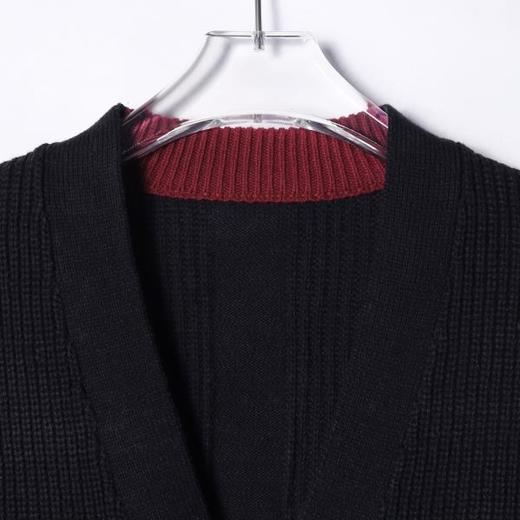 SDSA秋冬新款痞帅男装韩版简约撞色纽扣V领针织衫百搭开衫毛衣 商品图1