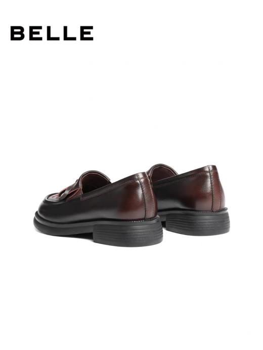 BF楼百丽复古乐福鞋女25秋季新款黑色小皮鞋真皮深口单鞋子E8L1DCA5 商品图3