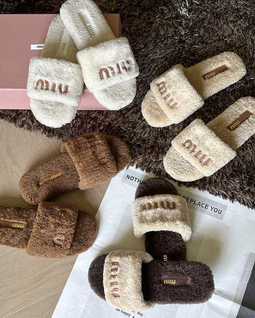 现货 THS-无 缪家 女士 秋冬羊羔毛软糯毛毛拖鞋 4色 BZ1264 商品图3