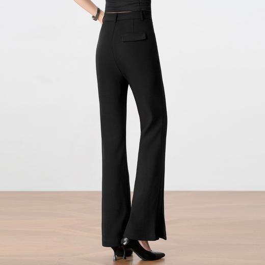 「自」全新升级【铂金会员146/天猫199/差价53】(63350)洛诗琳高级感通勤西装微喇裤2025秋季开叉高腰显瘦直筒裤 商品图1