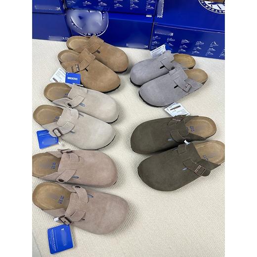 春秋男女同款！2025软木底勃肯鞋真皮包头磨砂牛皮休闲懒人厚底博肯拖鞋！ 商品图3