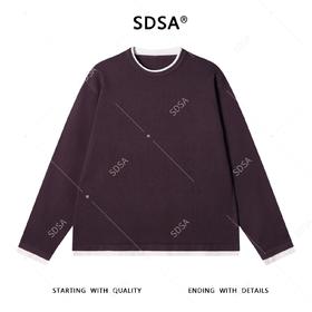 25093SDSA男士秋冬新款痞帅男装韩版简约撞色卷边假两件毛衣百搭针织衫