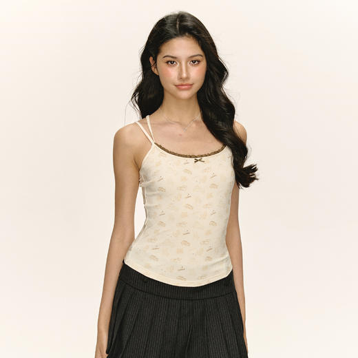 Ariseism 美式复古设计感吊带背心女夏季新款修身外穿上衣 商品图0