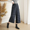 QYM 9522-Y格纹阔腿裤时尚气质宽松休闲裤直筒裤 商品缩略图1