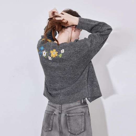 9.4%羊毛韩系花朵；6%羊毛条纹爱心刺绣/复古提花  针织衫合集A-5330-1 商品图3