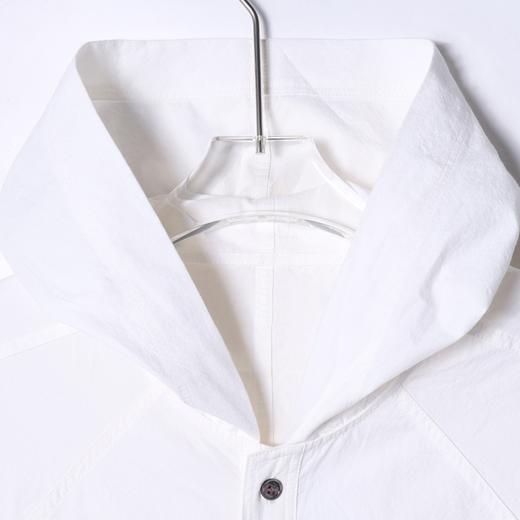 043139SDSA男士秋冬新款痞帅男装极简风纯色连帽长袖衬衫百搭宽松衬衣 商品图2