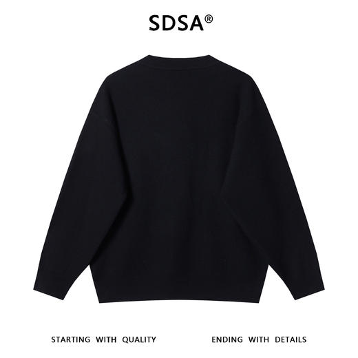 257167SDSA男士秋冬新款痞帅男装设计师纯色小众设计领口毛衣百搭针织衫 商品图4