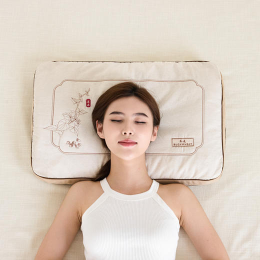 自然醒禾绣立体棉麻荞麦枕XK 商品图3