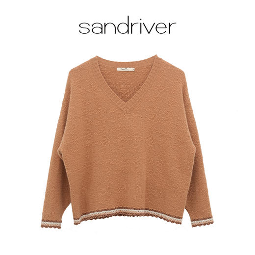 羊绒手钩V领长袖女套衫  SJF97W351N 商品图7