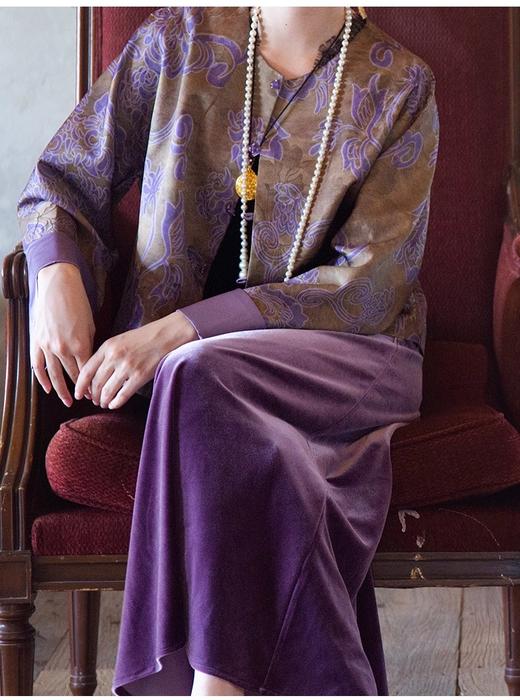 【门店同款】ENJOY秋季云敛-东方画笔高腰丝绒半身裙 166493685 商品图2