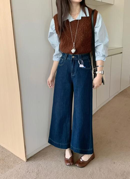 2025秋季九分阔腿裤！藏肉效果好！随性时尚感秋季牛仔裤 商品图1