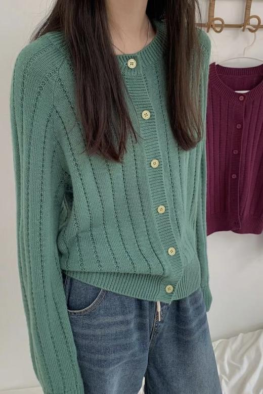 LNNNS 韩版宽松慵懒森林绿针织外套 17154 商品图2