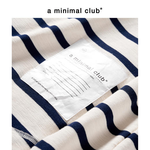 a minimal club简约正反不对称剪裁条纹长袖T恤竹节棉AM58TL01 商品图3