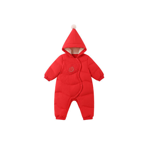 【商场同款】英氏婴儿羽绒爬服哈衣新生儿新年满月爬服喜庆新款 商品图4