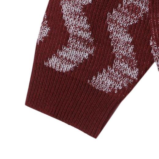 257111SDSA男士秋冬新款痞帅男装韩版撞色波浪线针织衫百搭潮流套头毛衣 商品图4